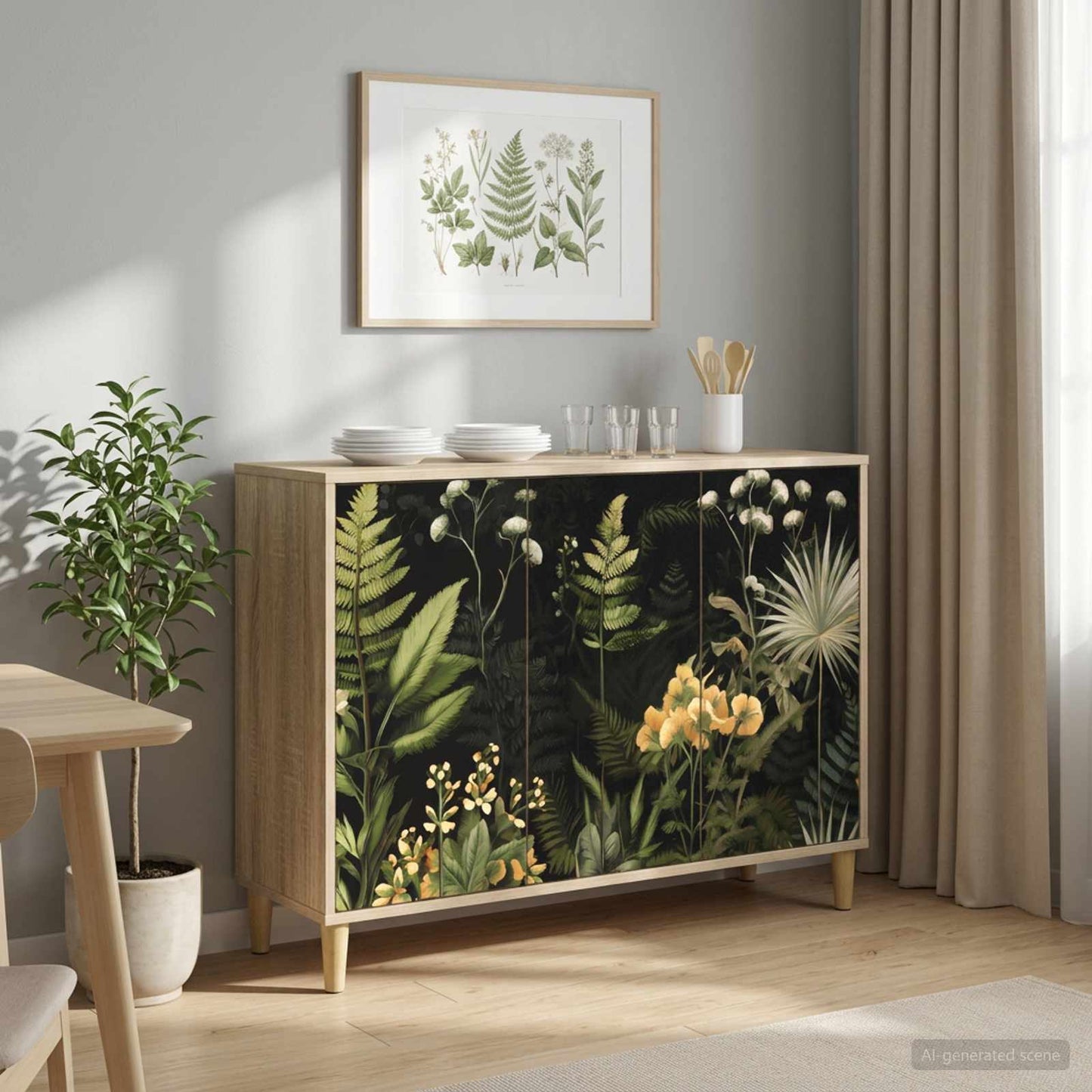 Dressoir RHENEN Sonoma 102 x 33 x 75 cm Bewerkt hout