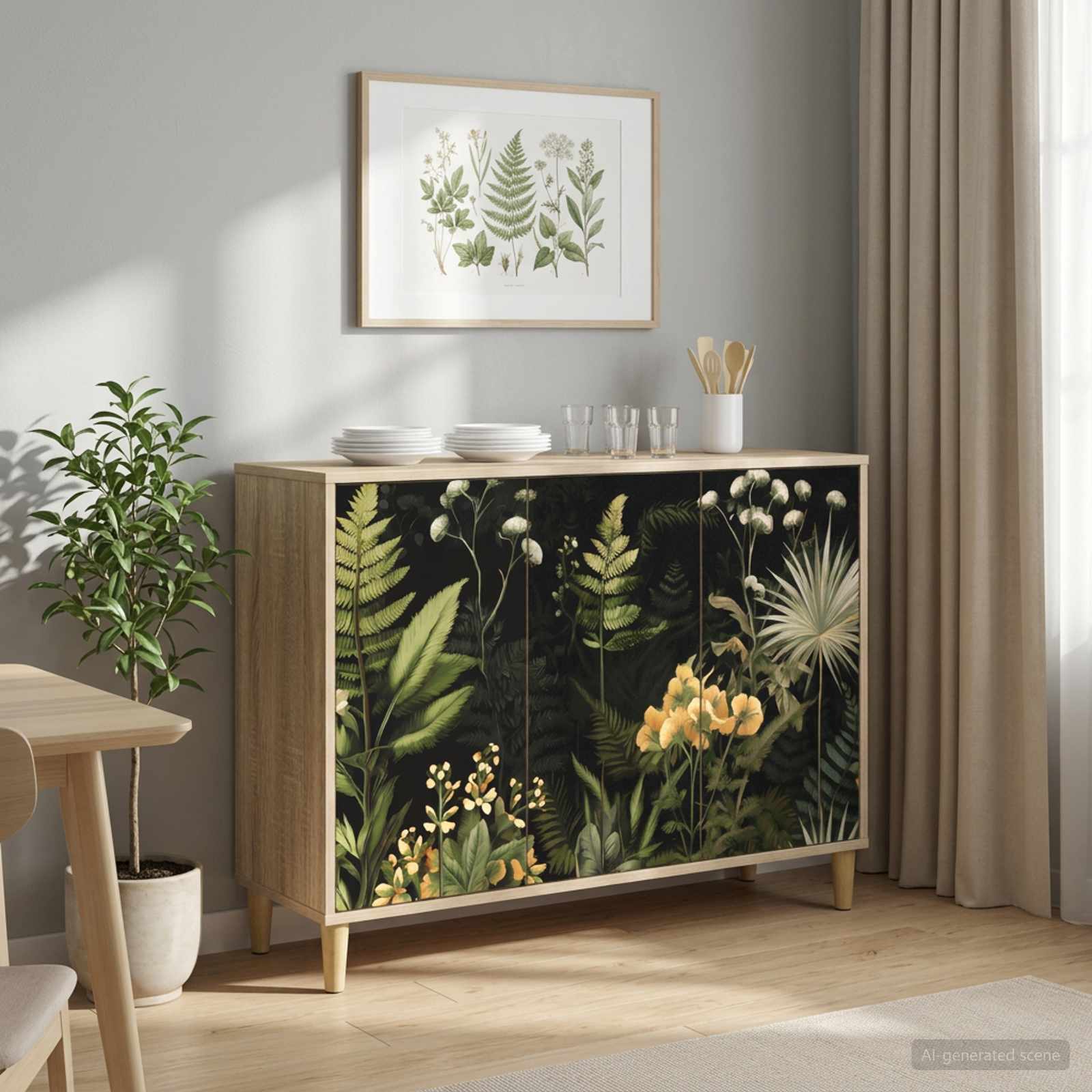 Dressoir RHENEN Sonoma 102 x 33 x 75 cm Bewerkt hout