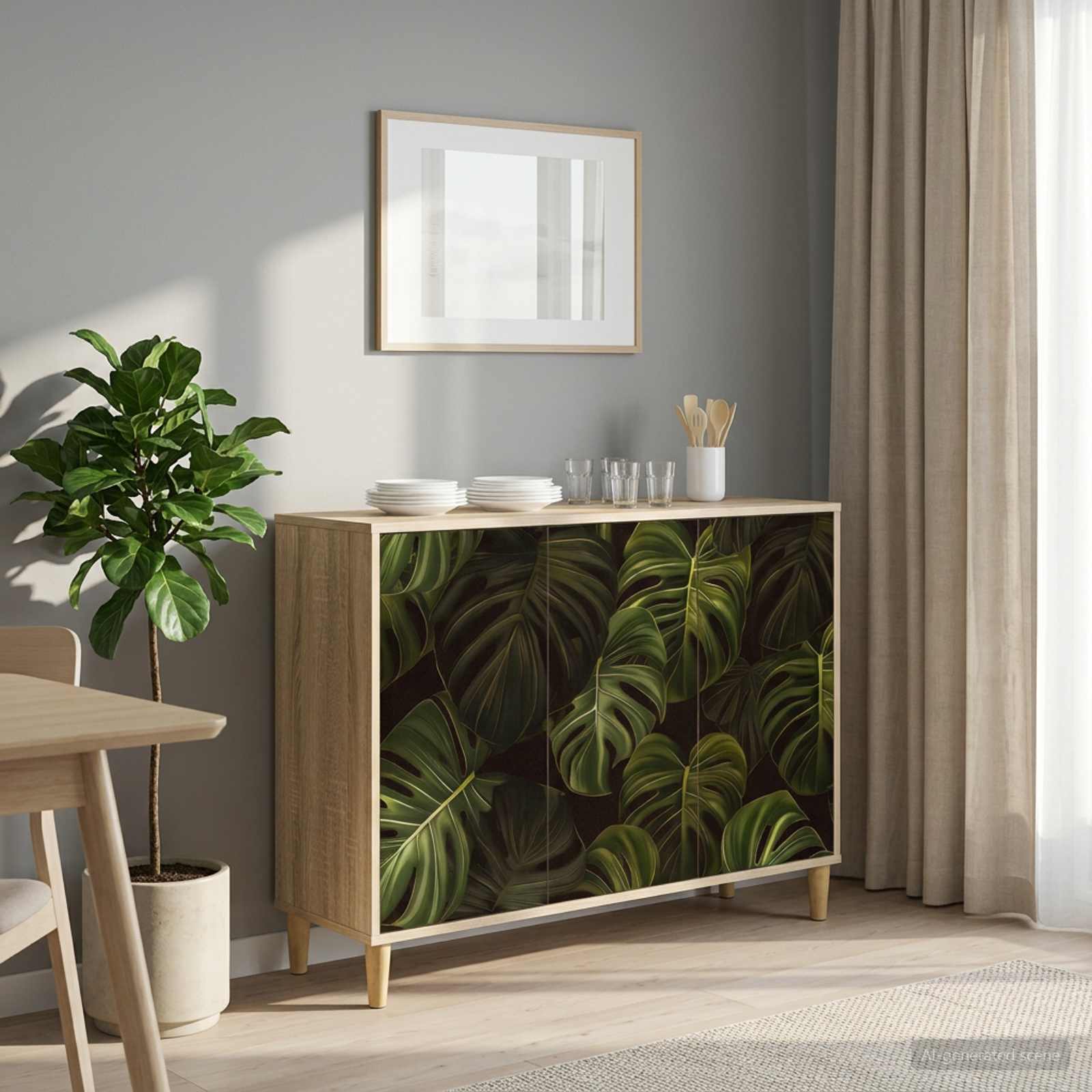 Dressoir ELBURG Sonoma 102 x 33 x 75 cm Bewerkt hout
