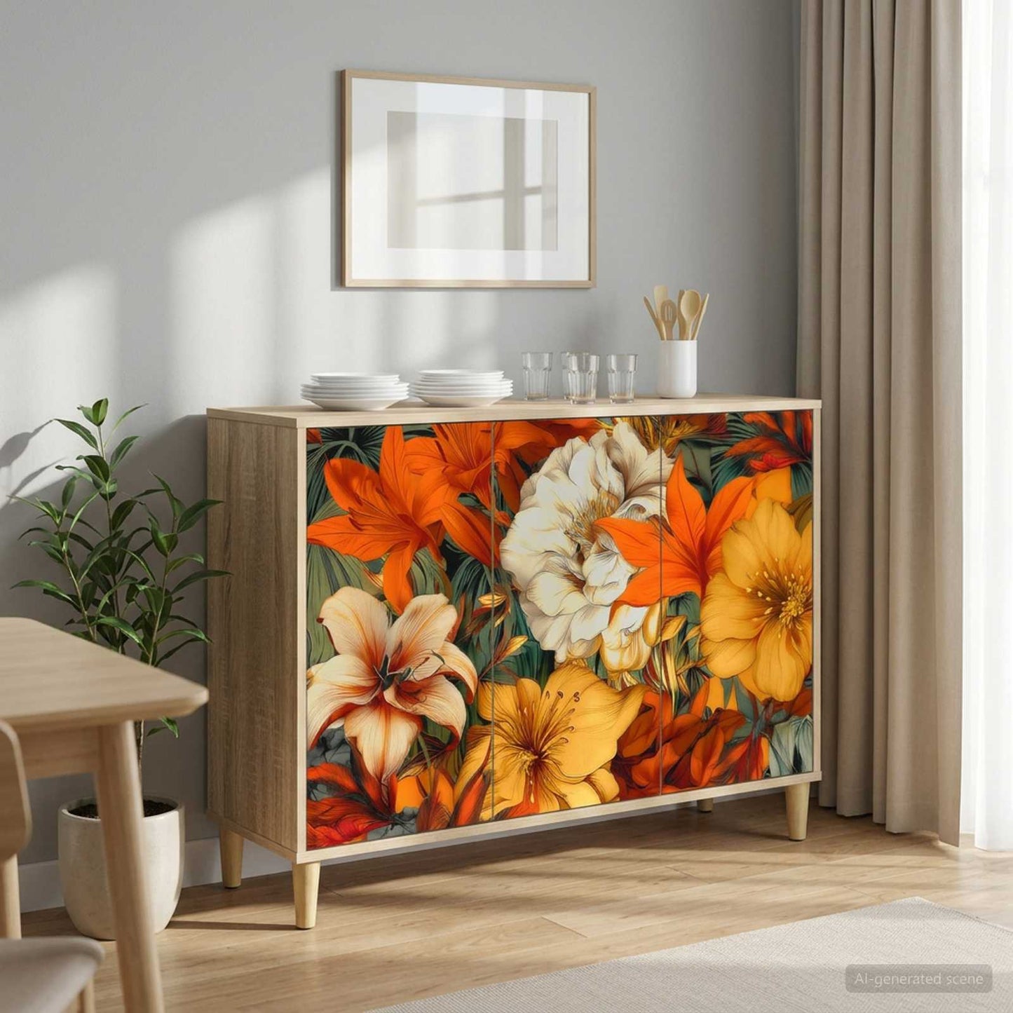 Dressoir GENNEP Sonoma 102 x 33 x 75 cm Bewerkt hout