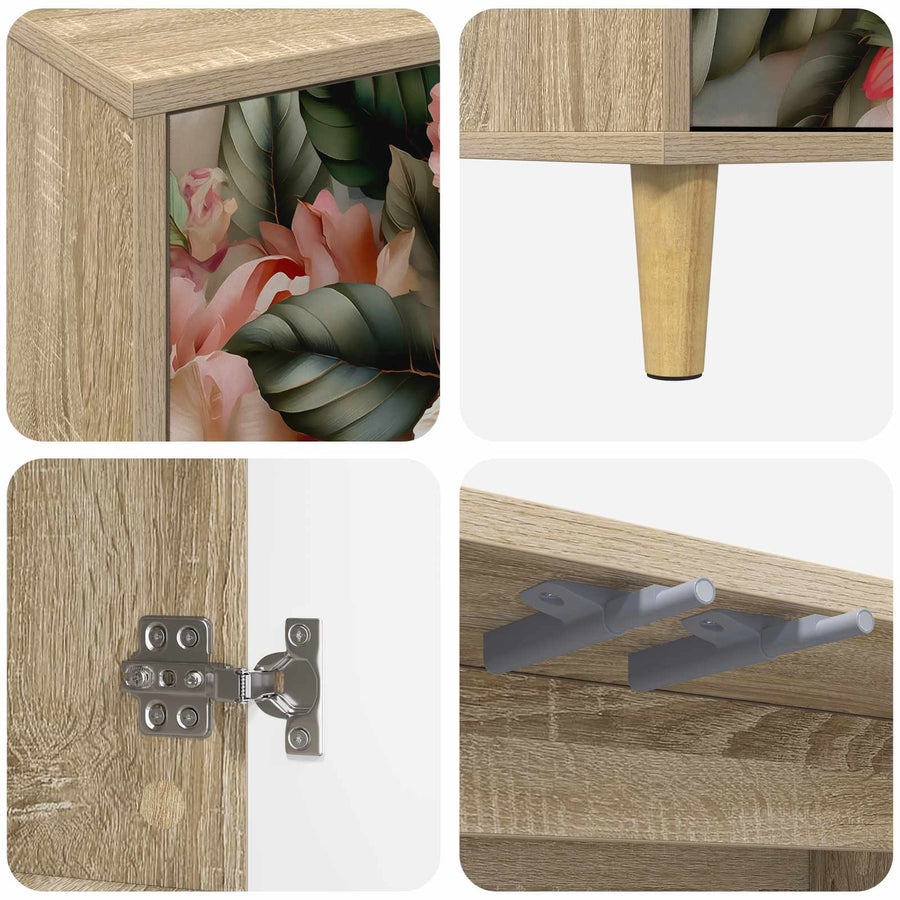 Dressoir BORNE Sonoma 102 x 33 x 75 cm Bewerkt hout