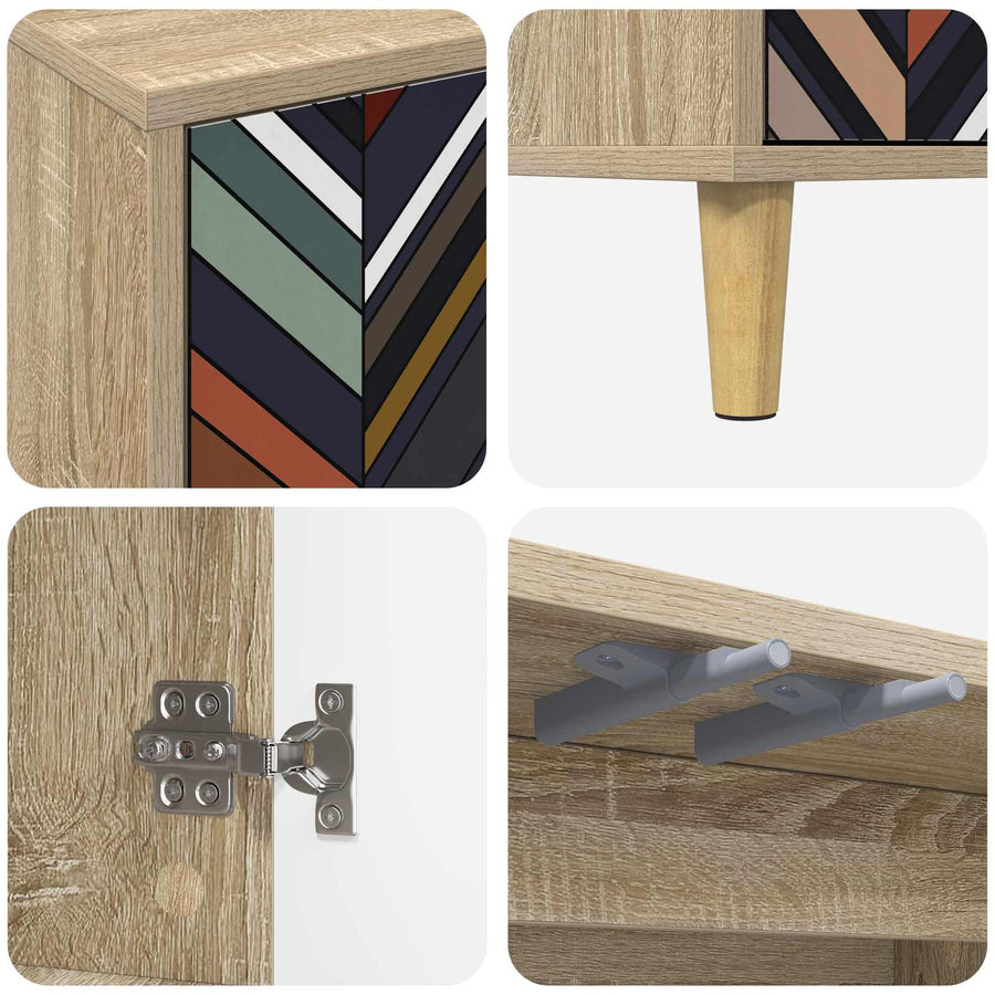 Dressoir OMMEN Sonoma 102 x 33 x 75 cm Bewerkt hout