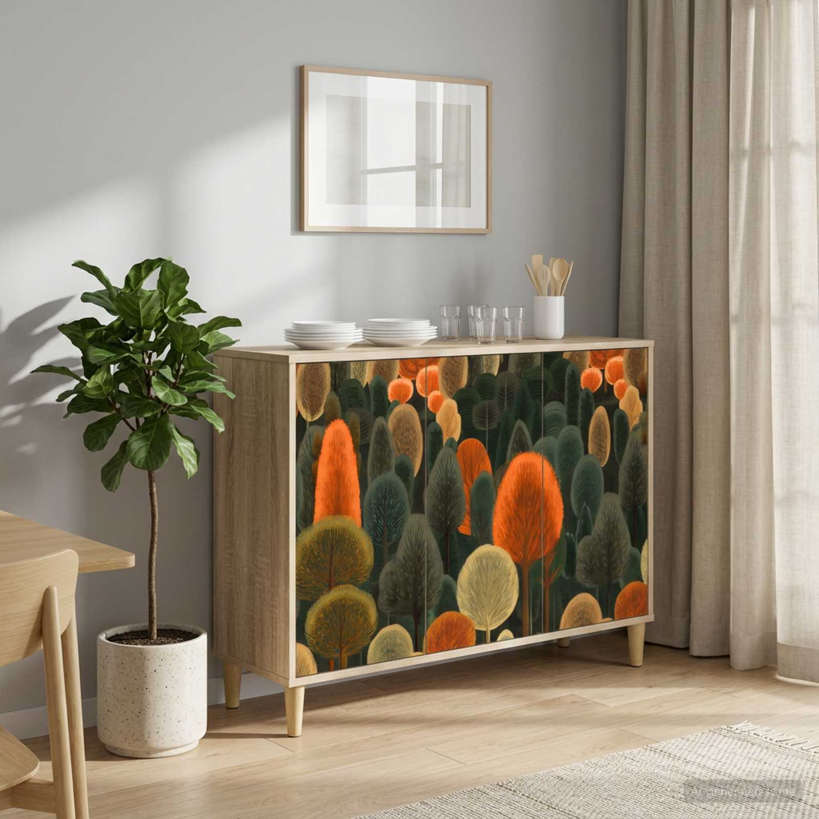 Dressoir ZAANDAM Sonoma 102 x 33 x 75 cm Bewerkt hout
