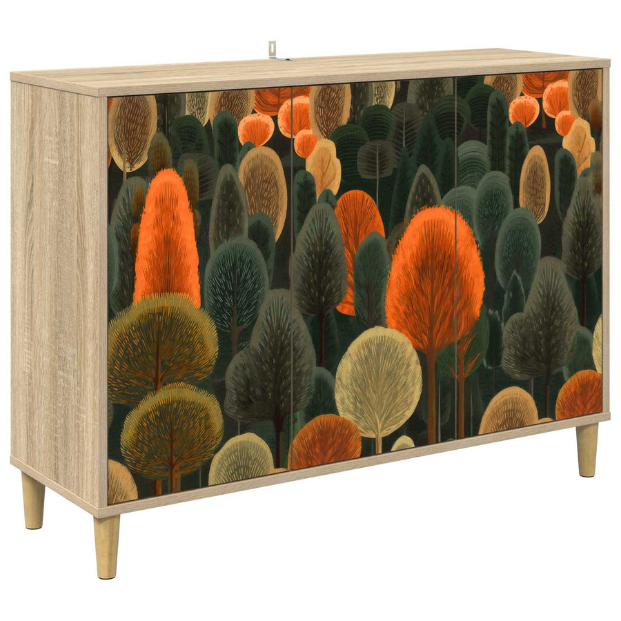 Dressoir ZAANDAM Sonoma 102 x 33 x 75 cm Bewerkt hout