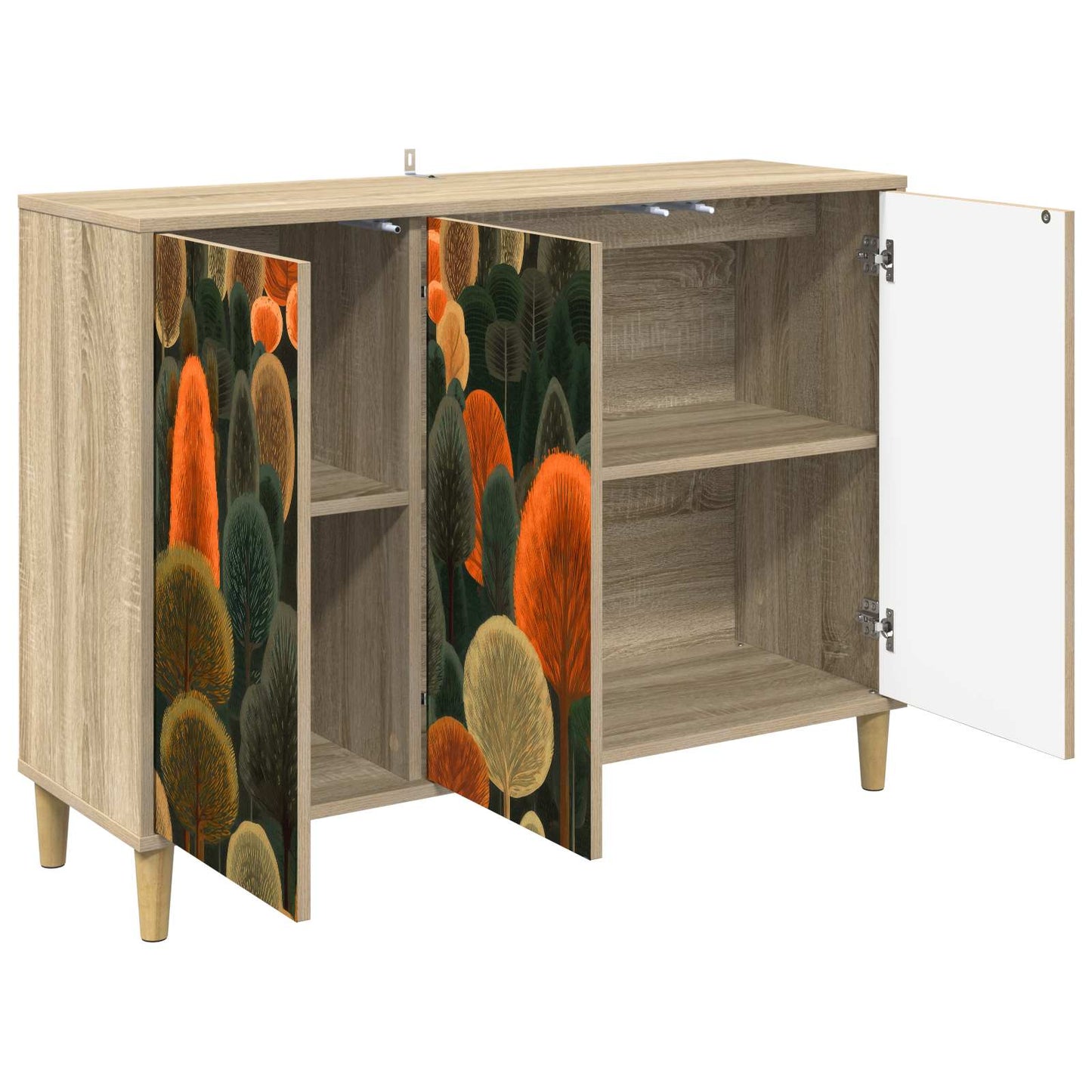 Dressoir ZAANDAM Sonoma 102 x 33 x 75 cm Bewerkt hout