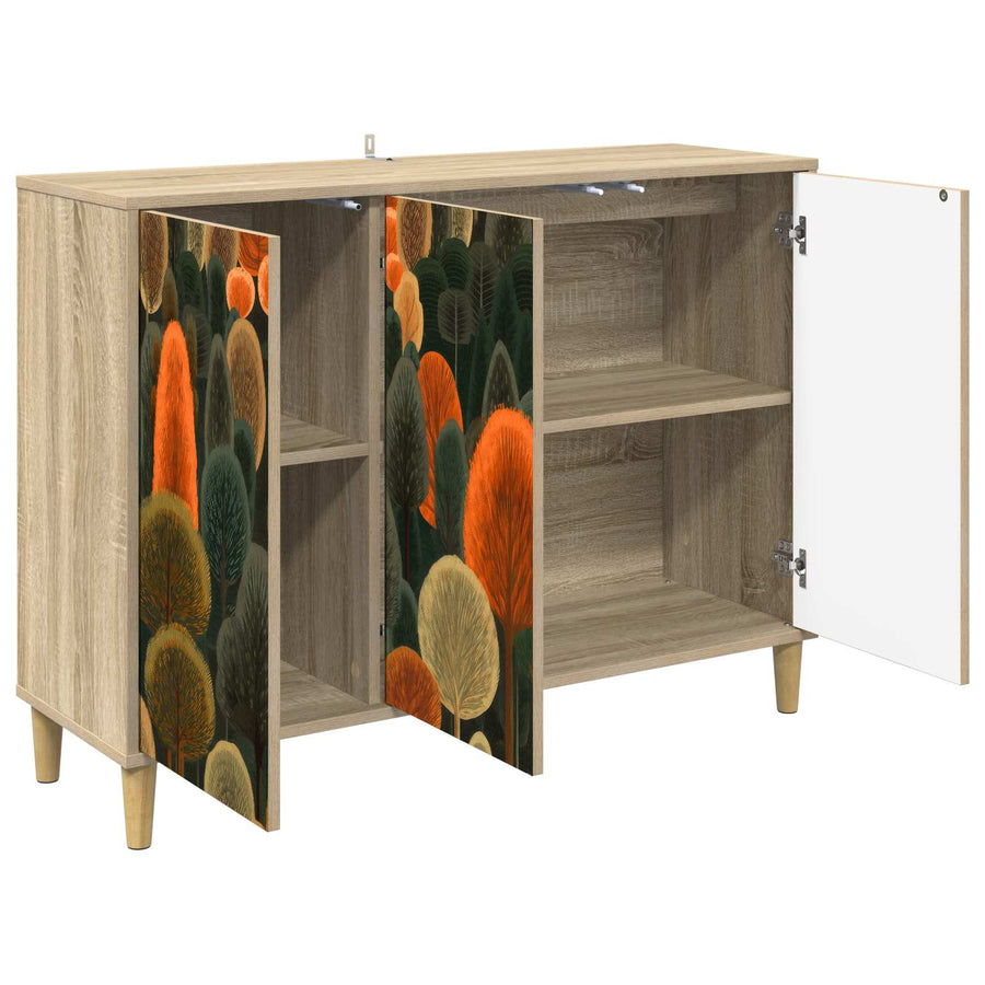 Dressoir ZAANDAM Sonoma 102 x 33 x 75 cm Bewerkt hout