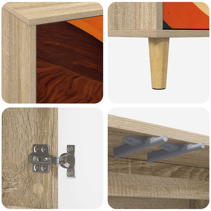 Dressoir BONN Sonoma 102 x 33 x 75 cm Bewerkt hout