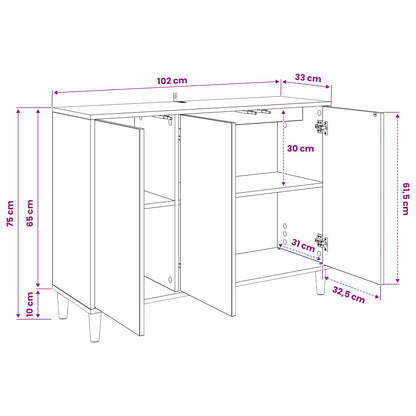 Dressoir BONN Sonoma 102 x 33 x 75 cm Bewerkt hout