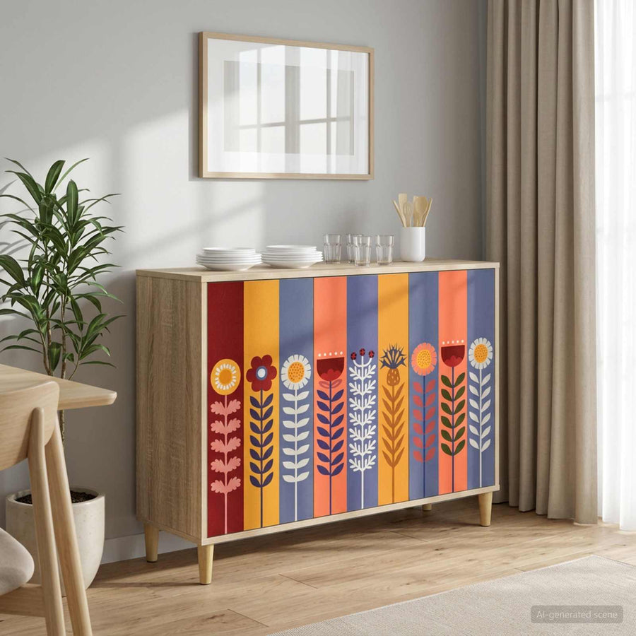 Dressoir ESSEN Sonoma 102 x 33 x 75 cm Bewerkt hout