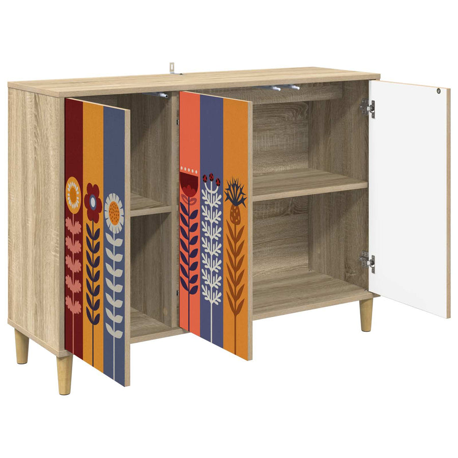 Dressoir ESSEN Sonoma 102 x 33 x 75 cm Bewerkt hout