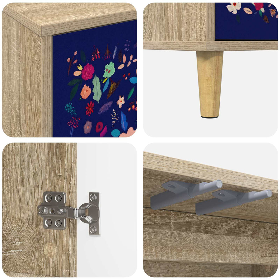 Dressoir MAINZ Sonoma 102 x 33 x 75 cm Bewerkt hout