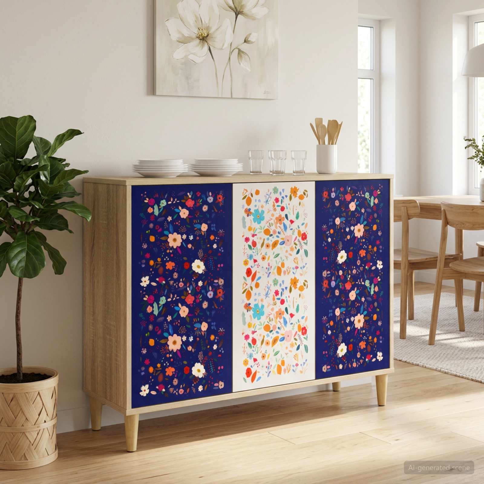 Dressoir MAINZ Sonoma 102 x 33 x 75 cm Bewerkt hout