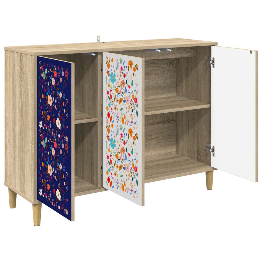 Dressoir MAINZ Sonoma 102 x 33 x 75 cm Bewerkt hout
