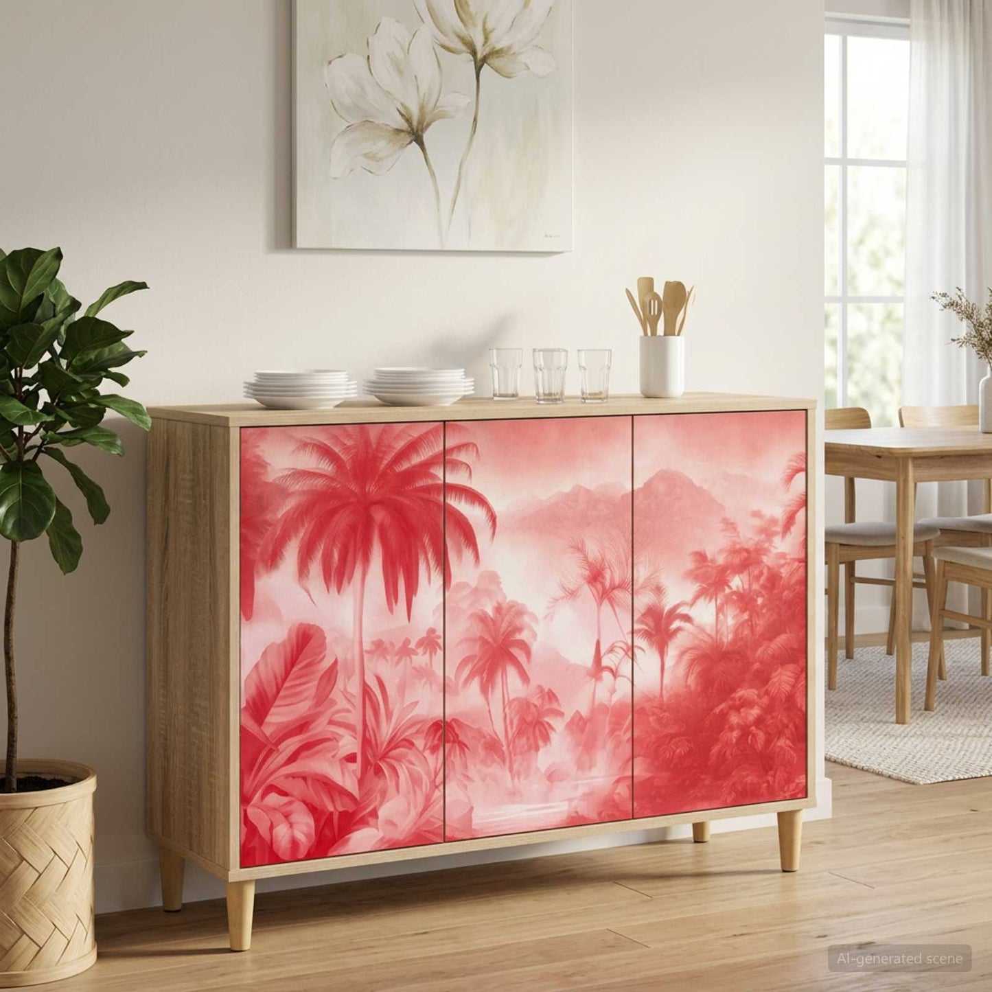 Dressoir AACHEN Sonoma 102 x 33 x 75 cm Bewerkt hout