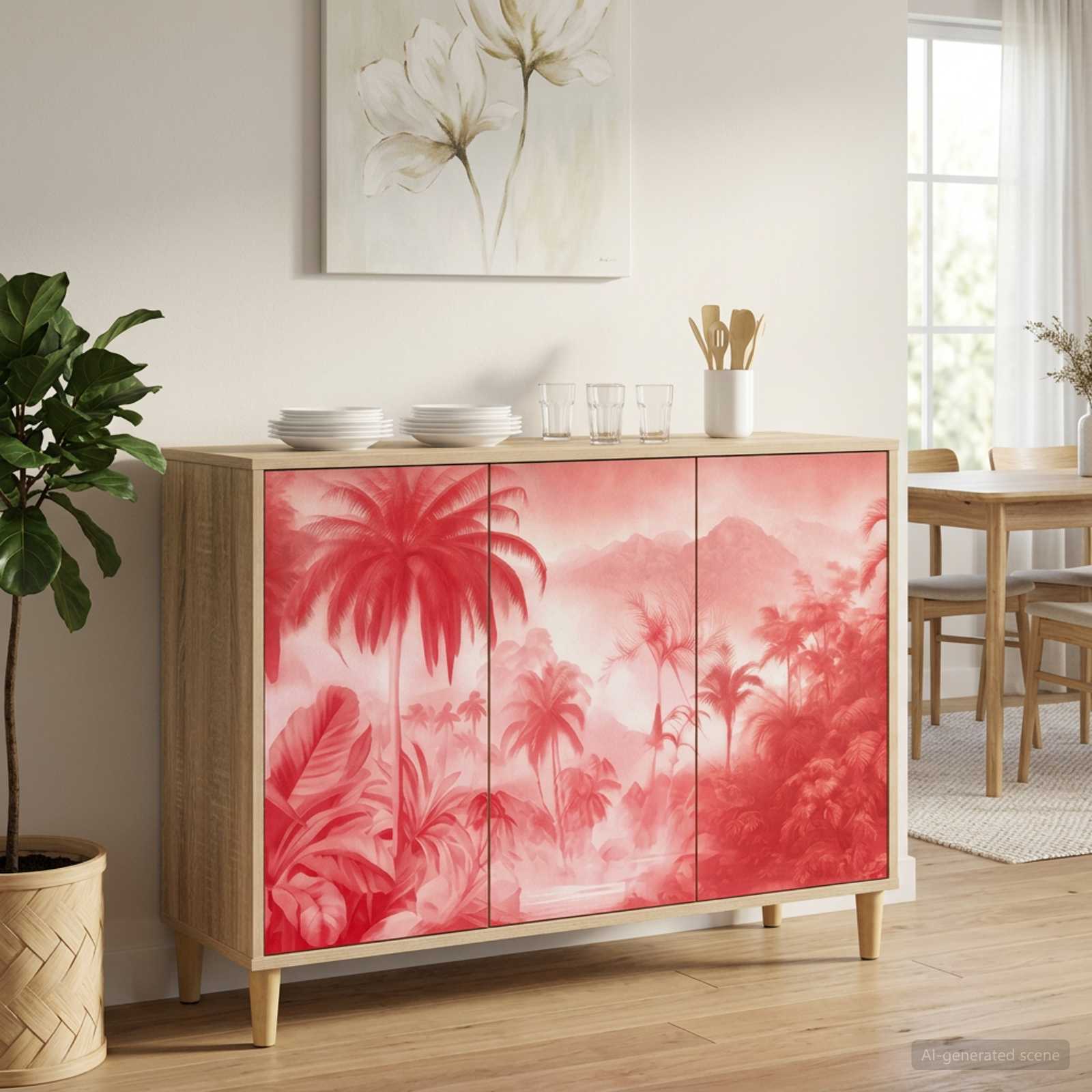 Dressoir AACHEN Sonoma 102 x 33 x 75 cm Bewerkt hout