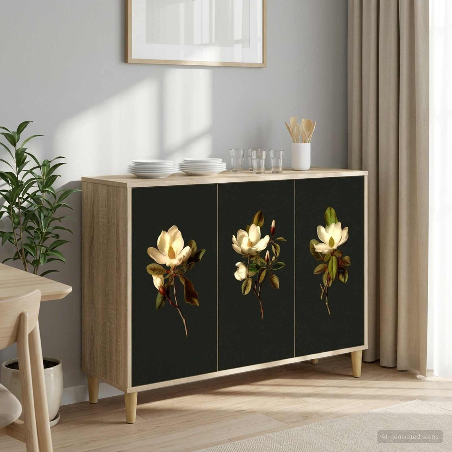 Dressoir BREMEN Sonoma 102 x 33 x 75 cm Bewerkt hout