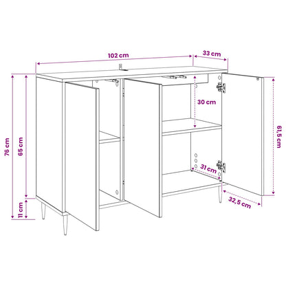 Dressoir GOTHA Sonoma 102 x 33 x 75 cm Bewerkt hout
