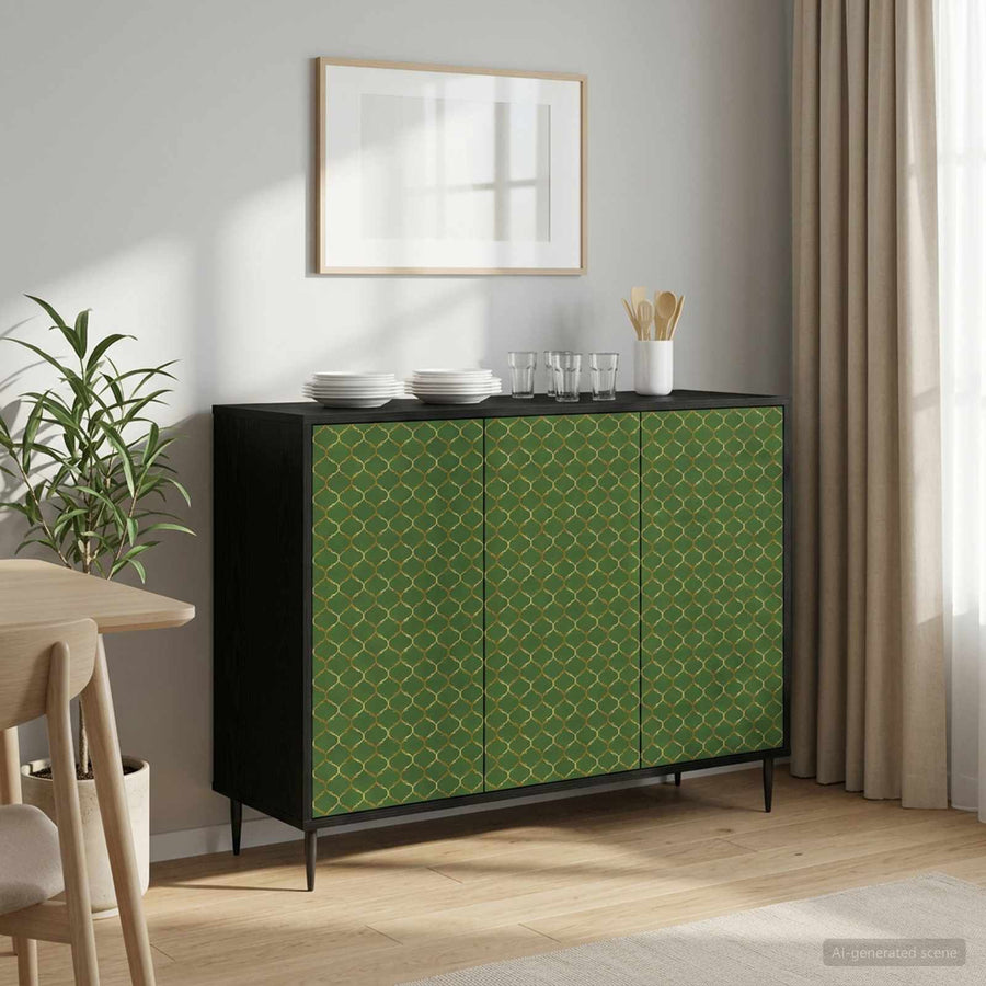 Dressoir GELEEN Zwart eiken 102 x 33 x 76 cm Bewerkt hout