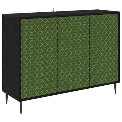 Dressoir GELEEN Zwart eiken 102 x 33 x 76 cm Bewerkt hout