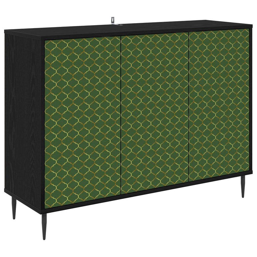 Dressoir GELEEN Zwart eiken 102 x 33 x 76 cm Bewerkt hout