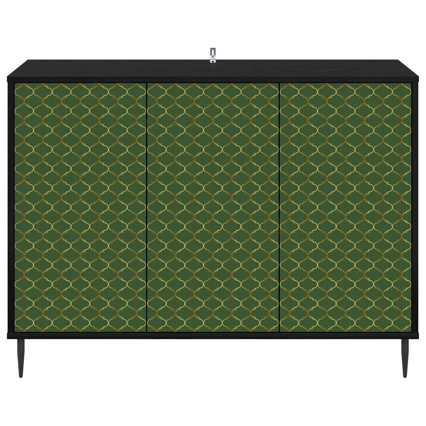 Dressoir GELEEN Zwart eiken 102 x 33 x 76 cm Bewerkt hout