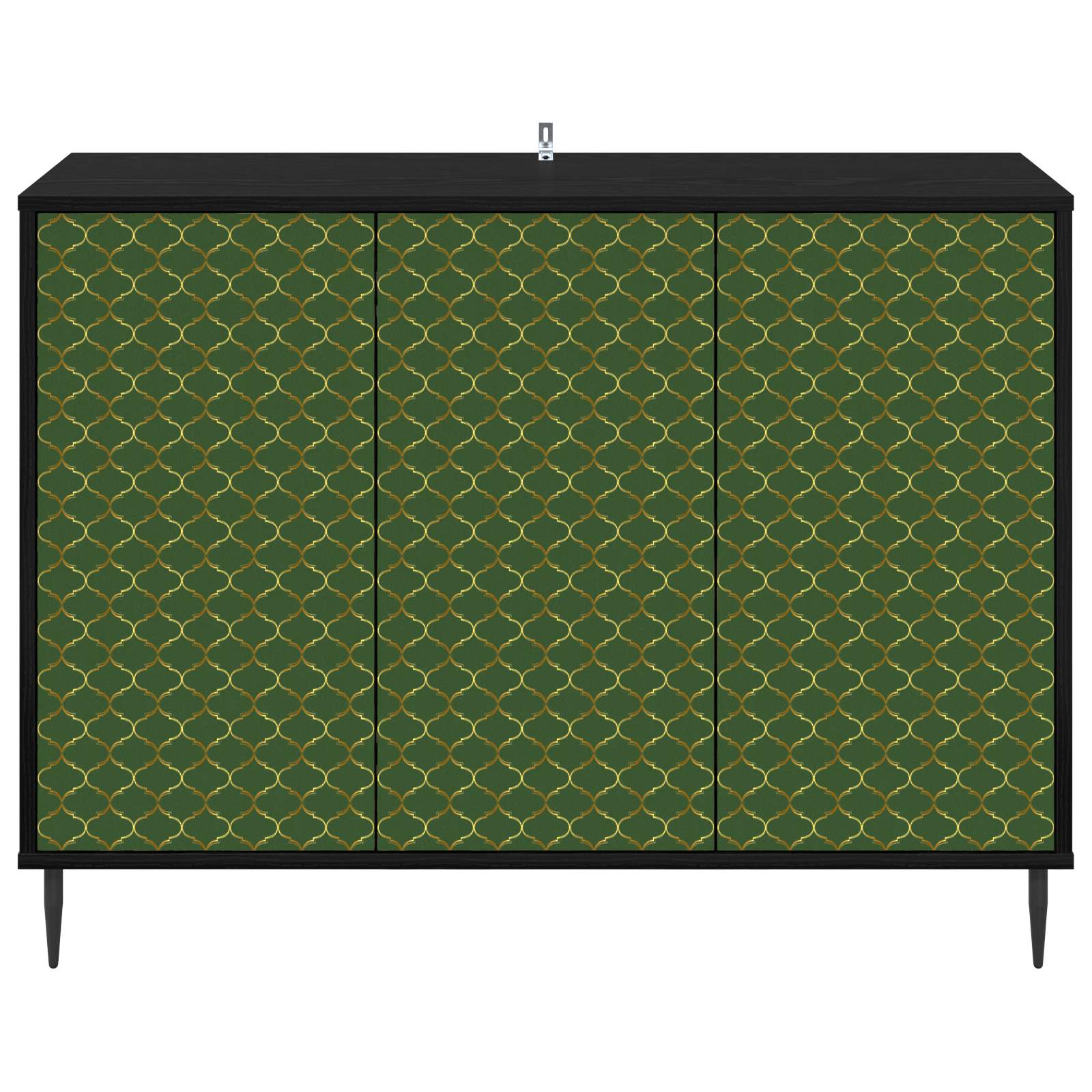 Dressoir GELEEN Zwart eiken 102 x 33 x 76 cm Bewerkt hout