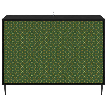 Dressoir GELEEN Zwart eiken 102 x 33 x 76 cm Bewerkt hout