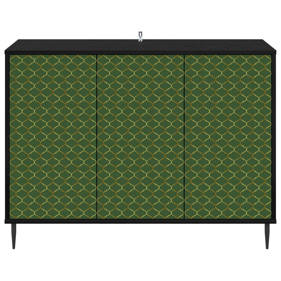 Dressoir GELEEN Zwart eiken 102 x 33 x 76 cm Bewerkt hout