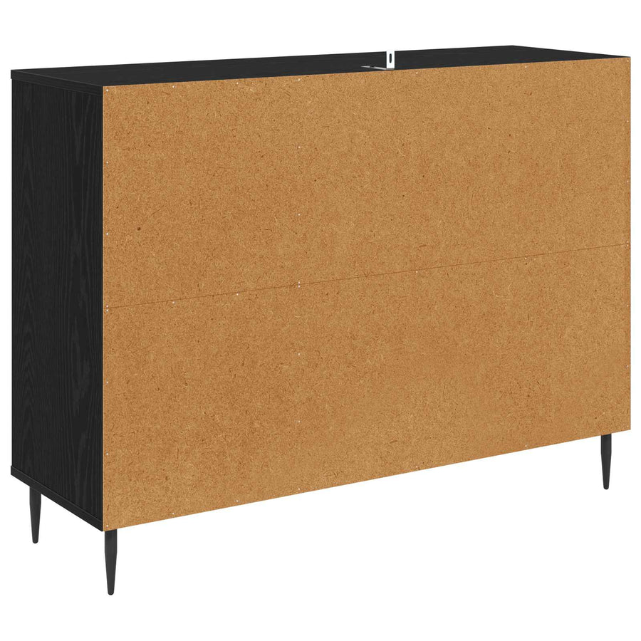Dressoir RAALTE Zwart eiken 102 x 33 x 76 cm Bewerkt hout
