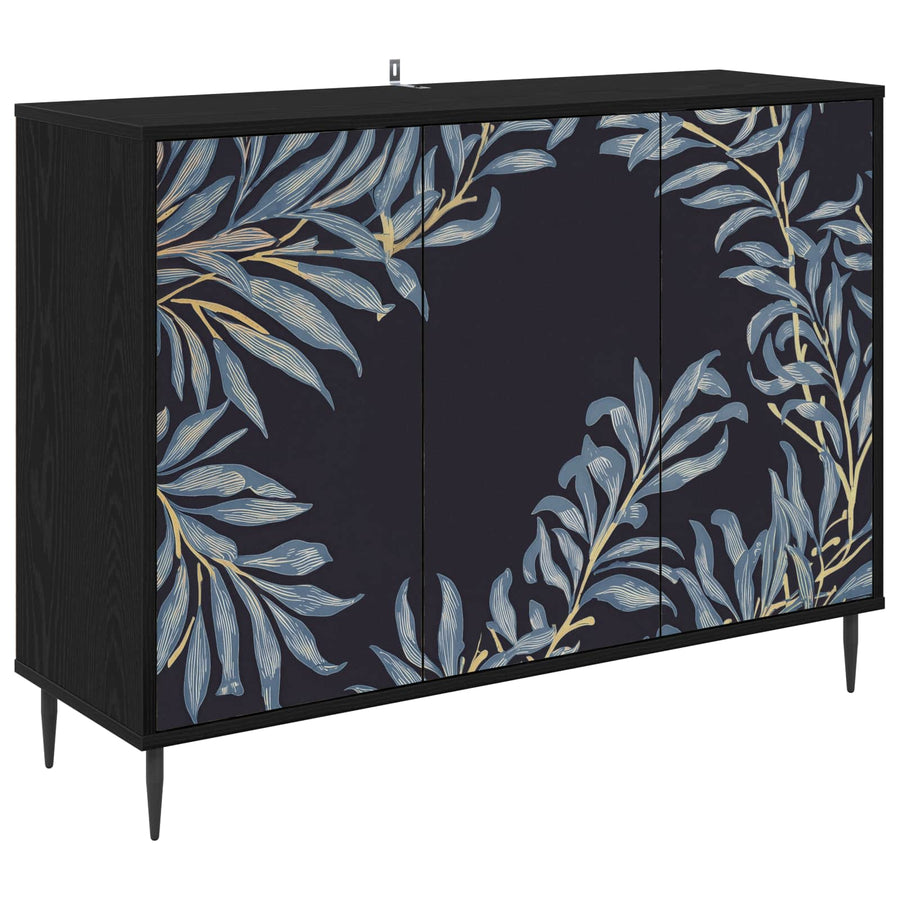 Dressoir DOKKUM Zwart eiken 102 x 33 x 76 cm Bewerkt hout