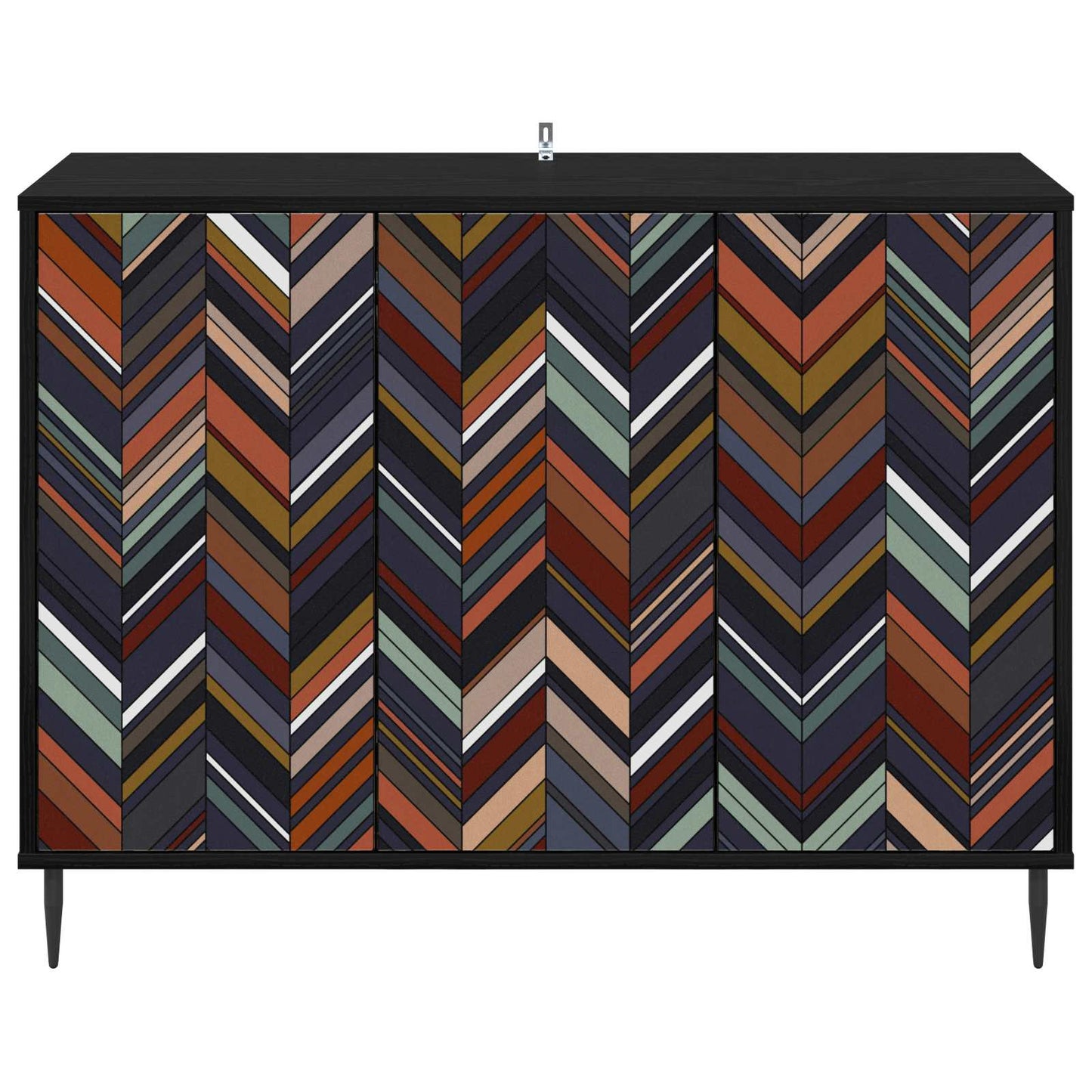Dressoir OMMEN Zwart eiken 102 x 33 x 76 cm Bewerkt hout