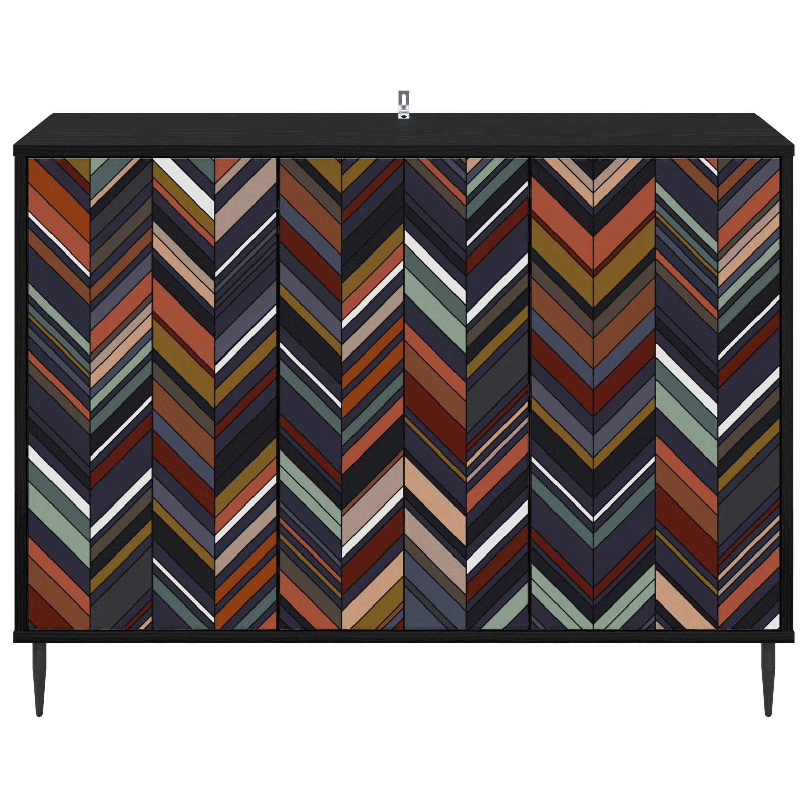 Dressoir OMMEN Zwart eiken 102 x 33 x 76 cm Bewerkt hout