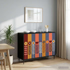 Dressoir ESSEN Zwart eiken 102 x 33 x 76 cm Bewerkt hout