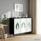 Dressoir HANAU Zwart eiken 102 x 33 x 76 cm Bewerkt hout