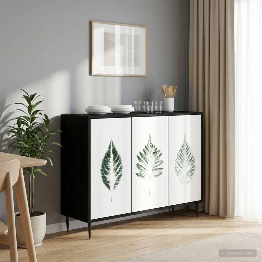 Dressoir HANAU Zwart eiken 102 x 33 x 76 cm Bewerkt hout