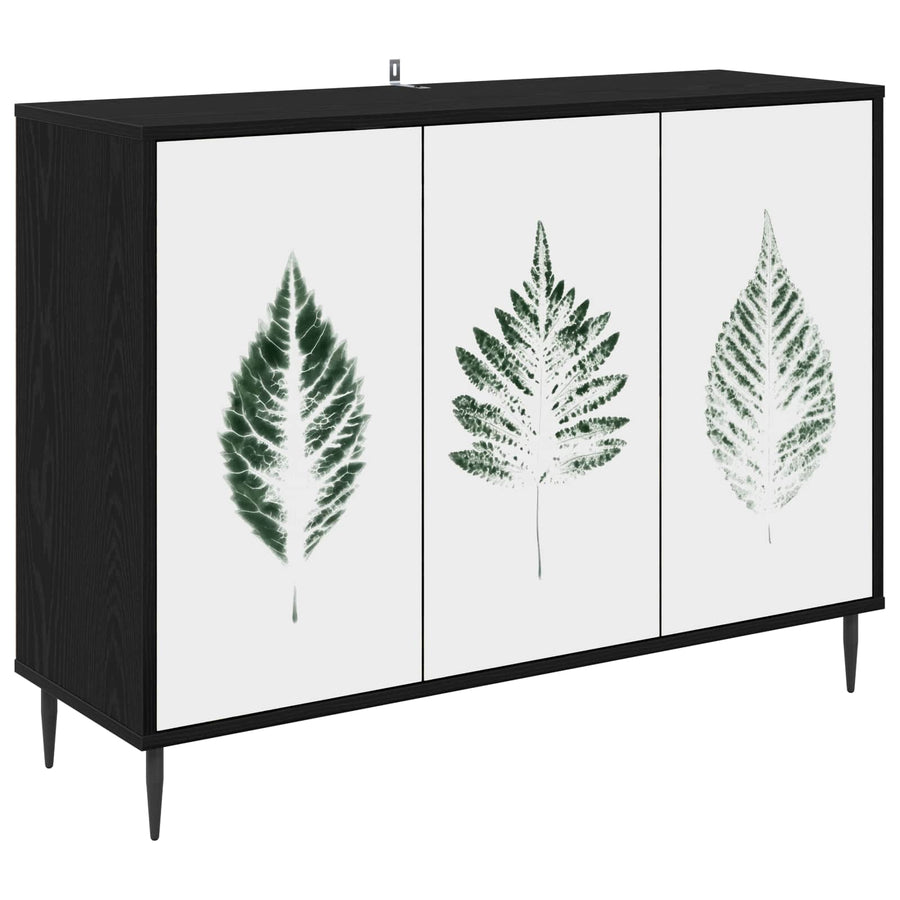 Dressoir HANAU Zwart eiken 102 x 33 x 76 cm Bewerkt hout