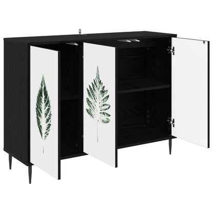 Dressoir HANAU Zwart eiken 102 x 33 x 76 cm Bewerkt hout