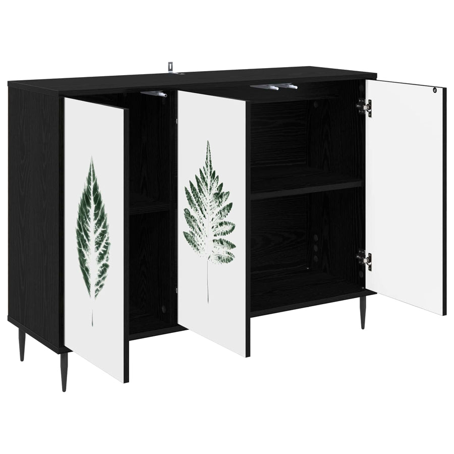 Dressoir HANAU Zwart eiken 102 x 33 x 76 cm Bewerkt hout