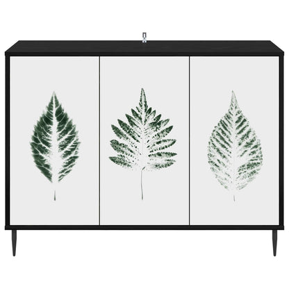 Dressoir HANAU Zwart eiken 102 x 33 x 76 cm Bewerkt hout