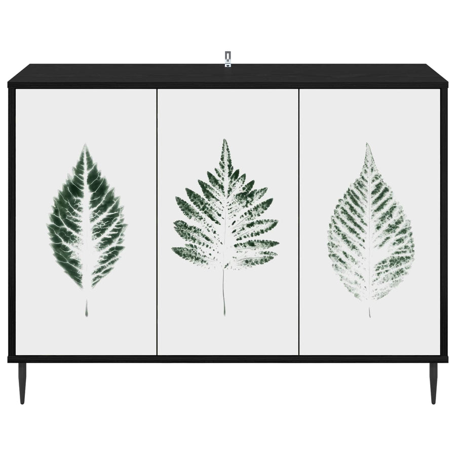 Dressoir HANAU Zwart eiken 102 x 33 x 76 cm Bewerkt hout