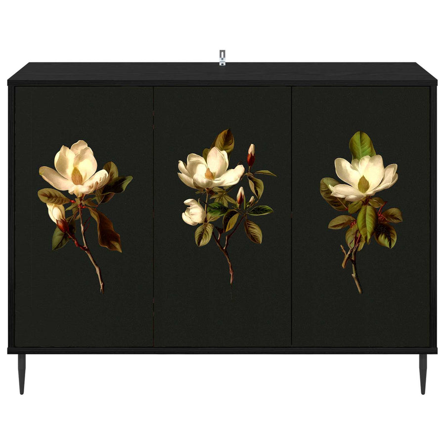 Dressoir BREMEN Zwart eiken 102 x 33 x 76 cm Bewerkt hout