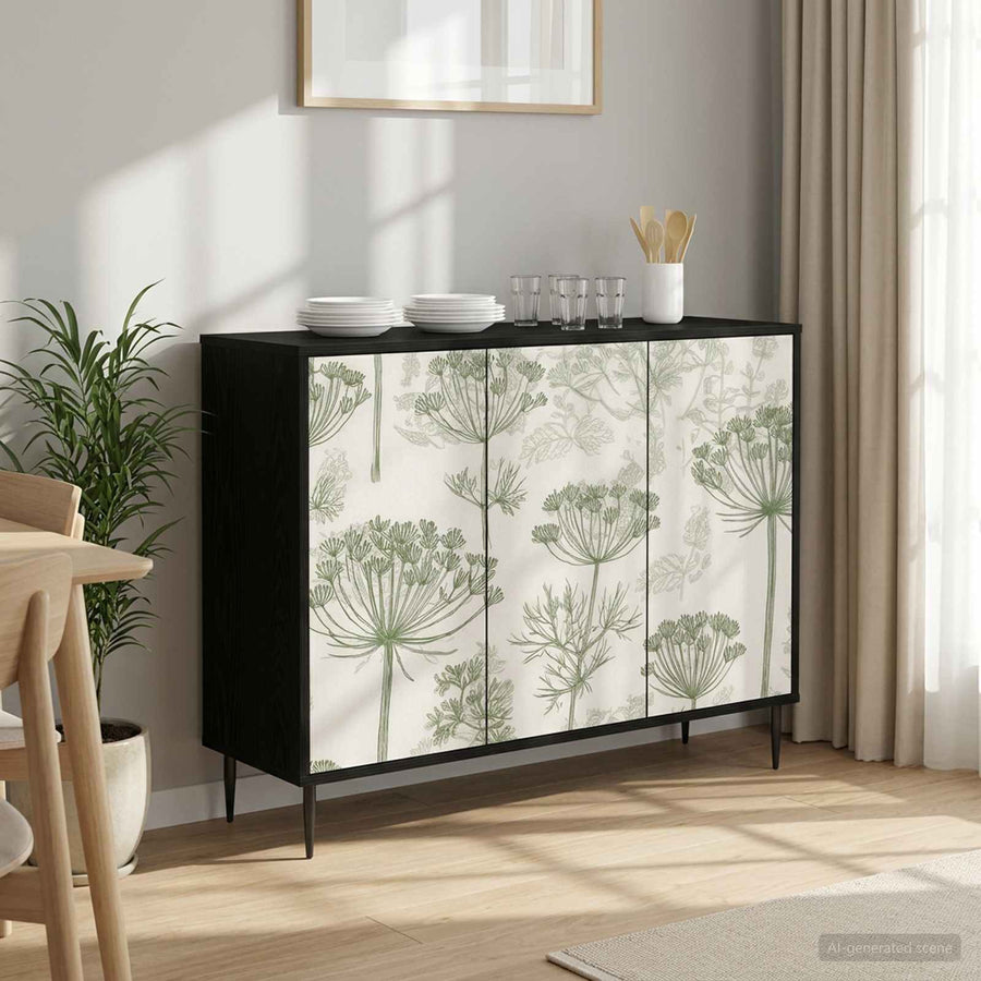 Dressoir GOTHA Zwart eiken 102 x 33 x 76 cm Bewerkt hout