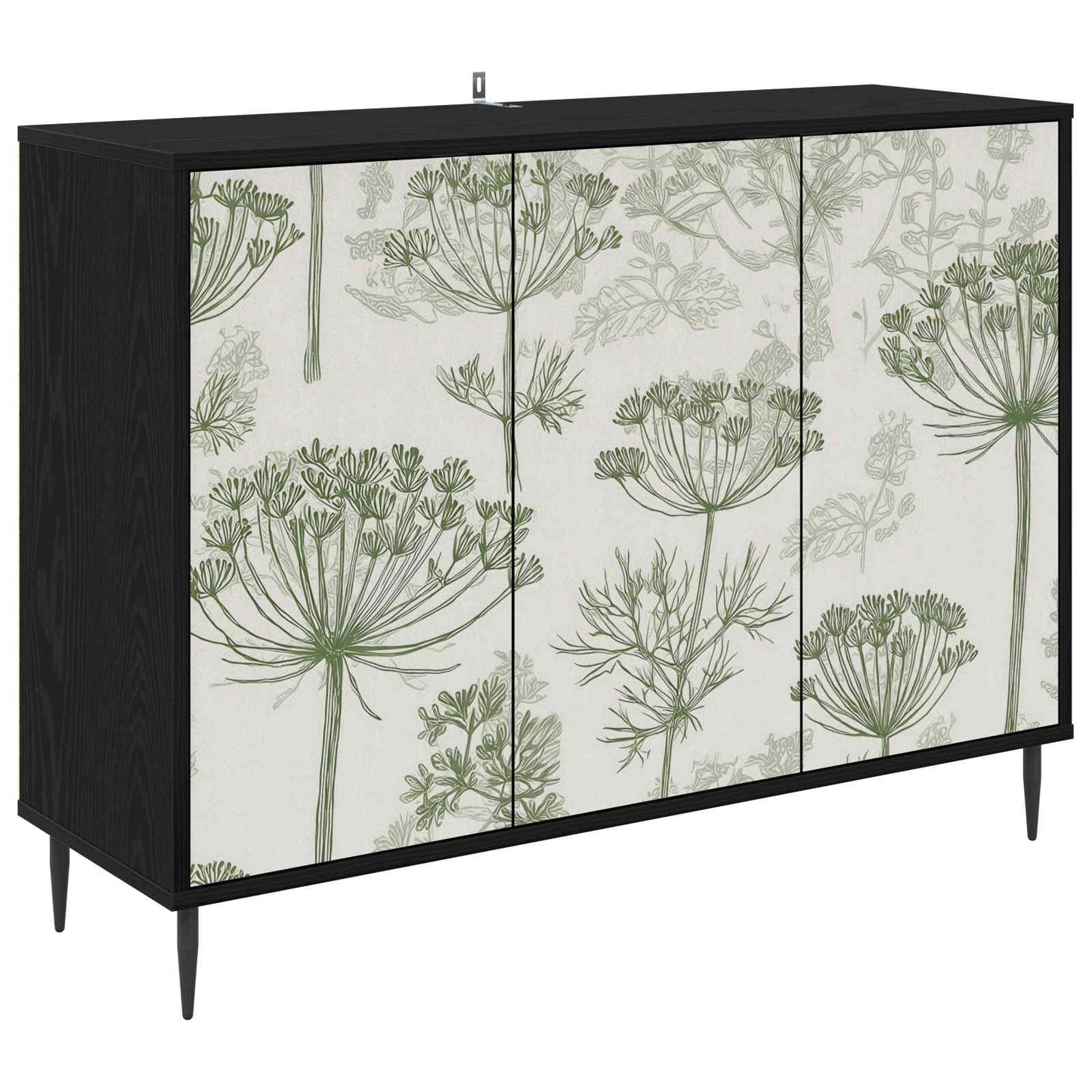 Dressoir GOTHA Zwart eiken 102 x 33 x 76 cm Bewerkt hout
