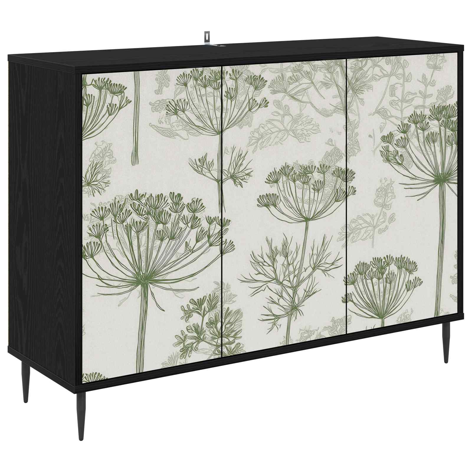 Dressoir GOTHA Zwart eiken 102 x 33 x 76 cm Bewerkt hout