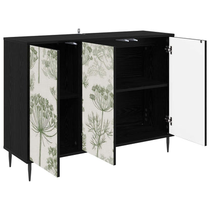 Dressoir GOTHA Zwart eiken 102 x 33 x 76 cm Bewerkt hout