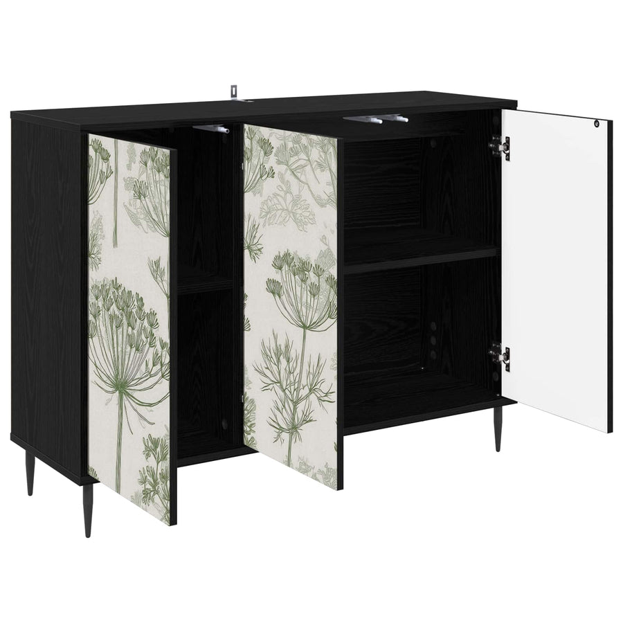 Dressoir GOTHA Zwart eiken 102 x 33 x 76 cm Bewerkt hout