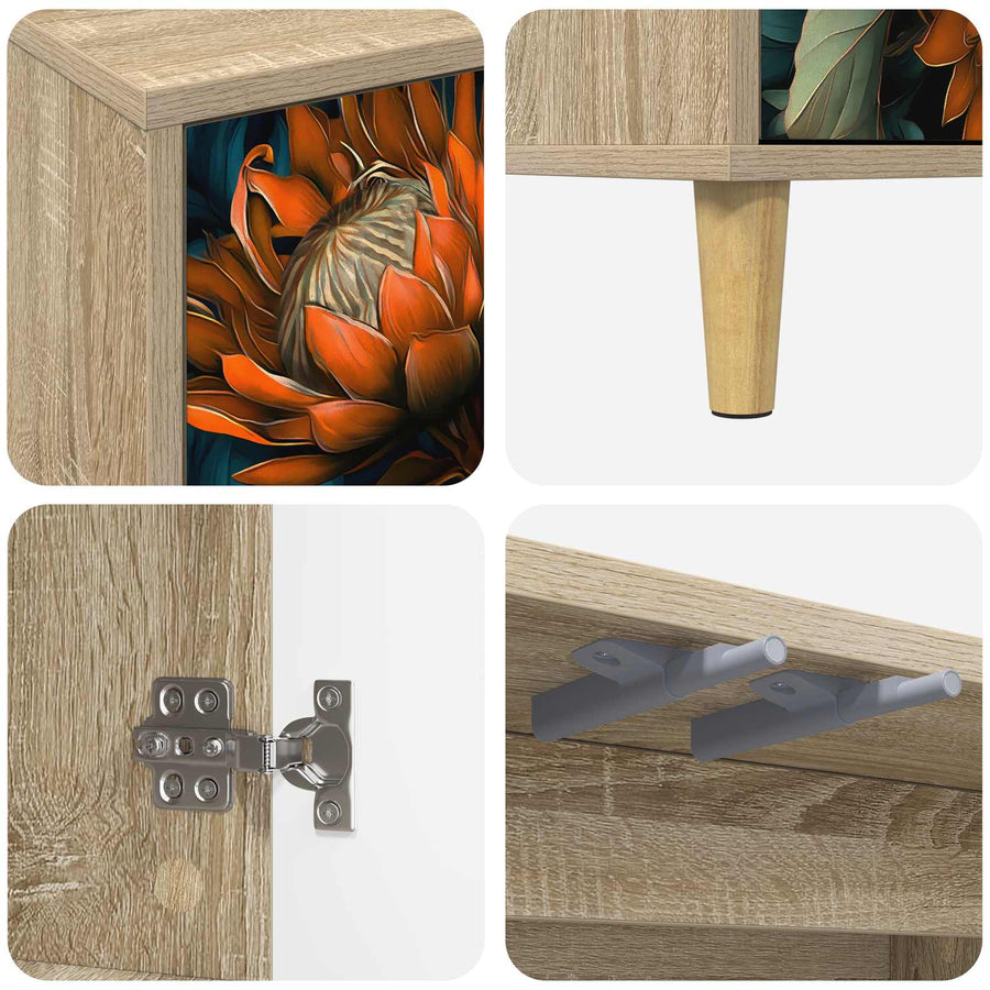 Tv-meubel LOCHEM 69 x 33 x 50 cm Sonoma Bewerkt hout