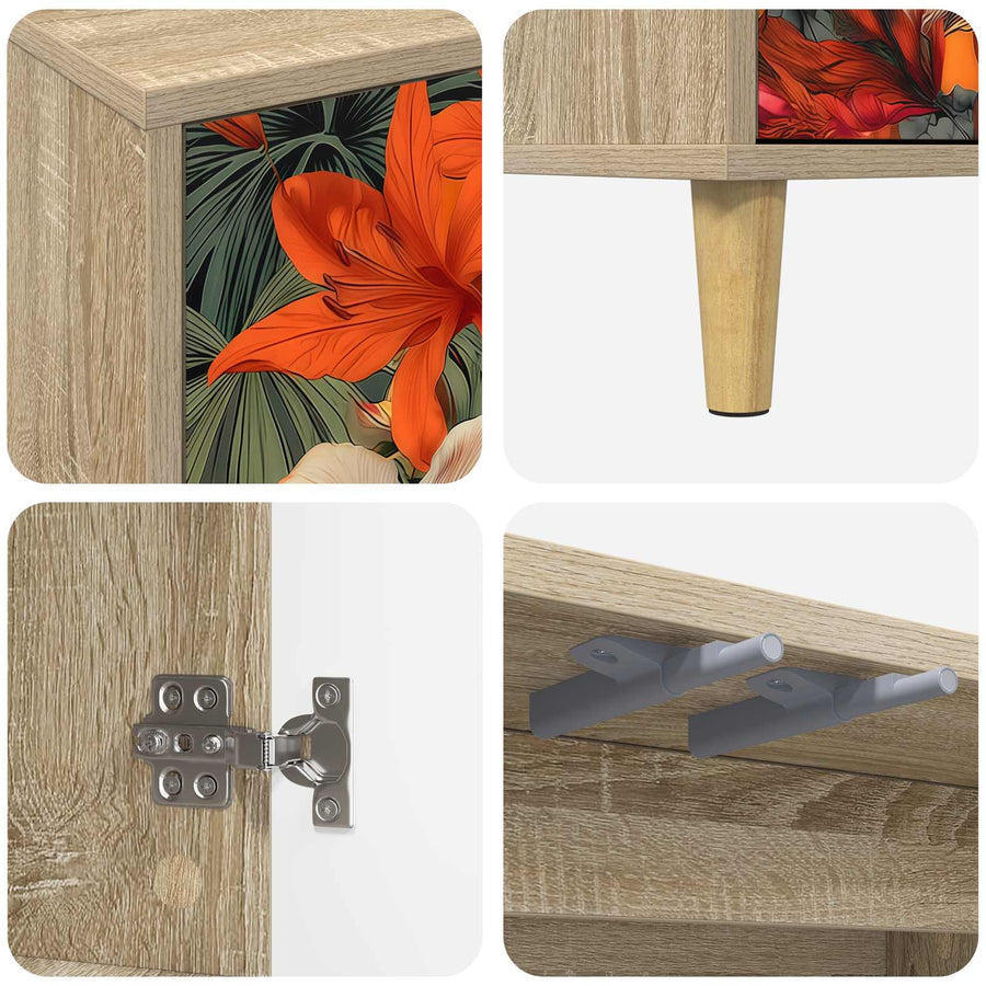 Tv-meubel GENNEP 69 x 33 x 50 cm Sonoma Bewerkt hout