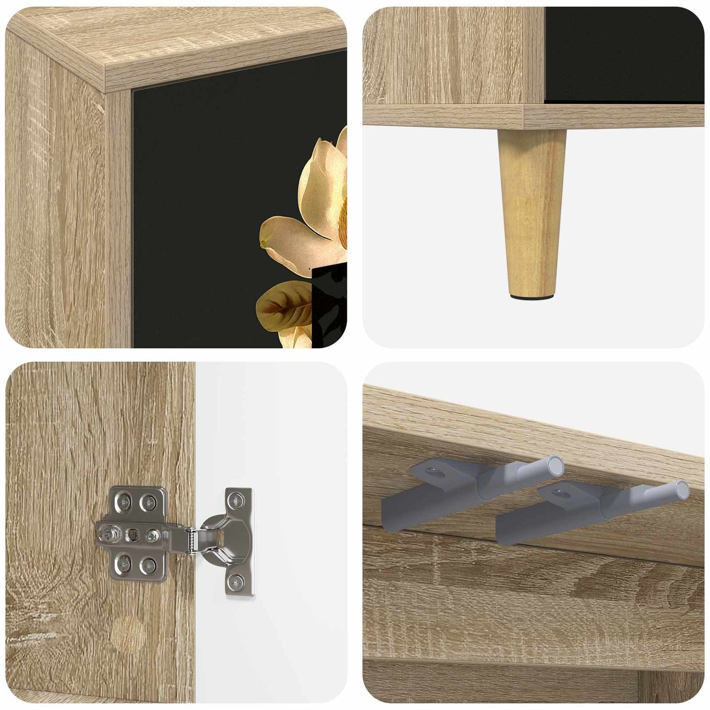 Tv-meubel BREMEN 69 x 33 x 50 cm Sonoma Bewerkt hout