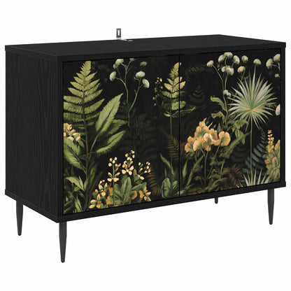 Tv-meubel RHENEN 69 x 33 x 50,5 cm Zwart eiken Bewerkt hout